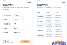 UCloud北京bgp低价云服务器新购1折续费3折1核2G 125元-康维主机测评-网站SEO优化