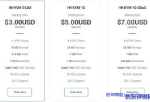 MILLENIALHOST香港VPS：$3/月/1核/512MB内存/10GB SSD空间/1TB流量/100Mbps端口/KVM-康维主机测评-网站SEO优化